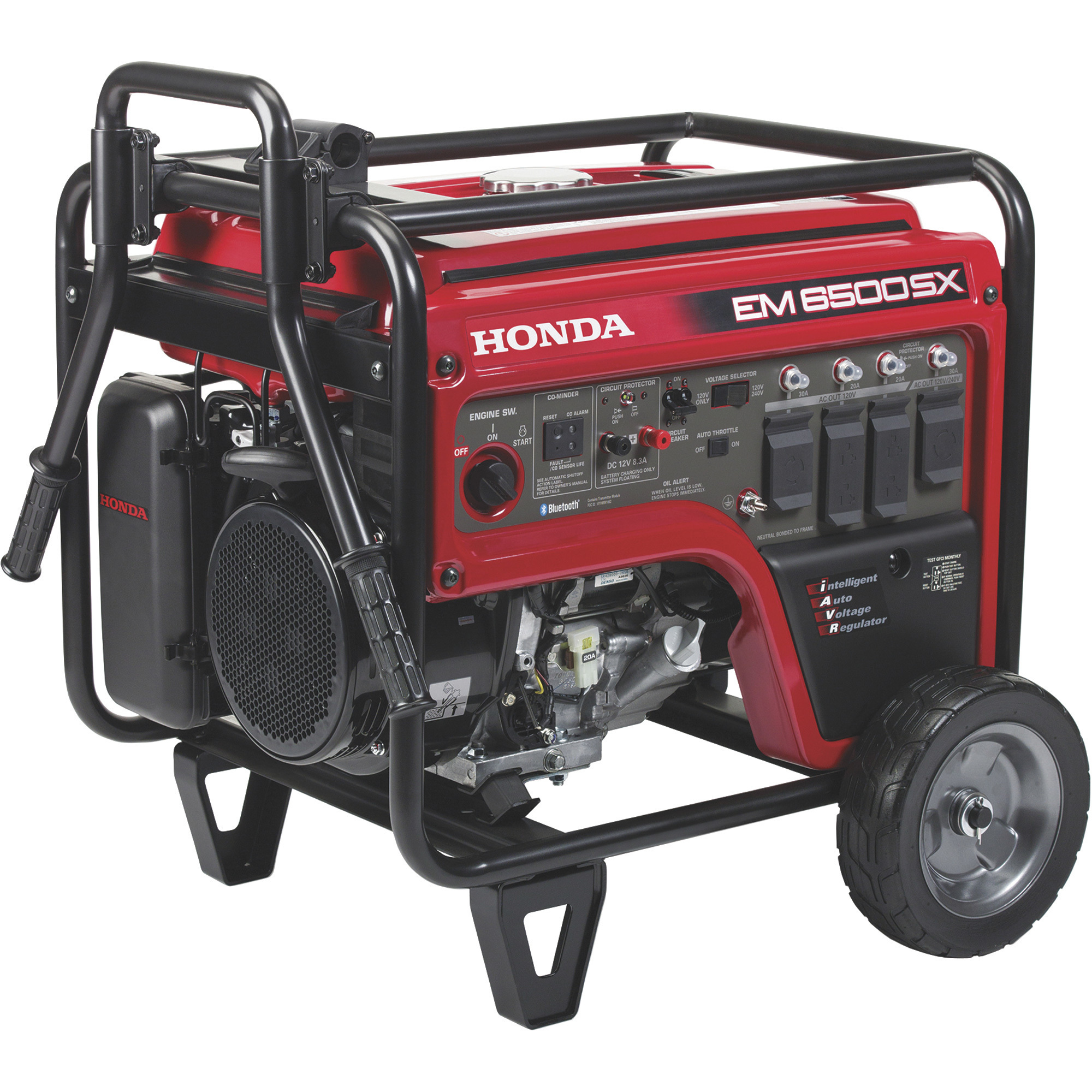 Honda EM6500S iAVR Series Portable Generator, 6500 Surge Watts, 5500 Rated Watts, Electric Start, Model# EM6500SXK2AN